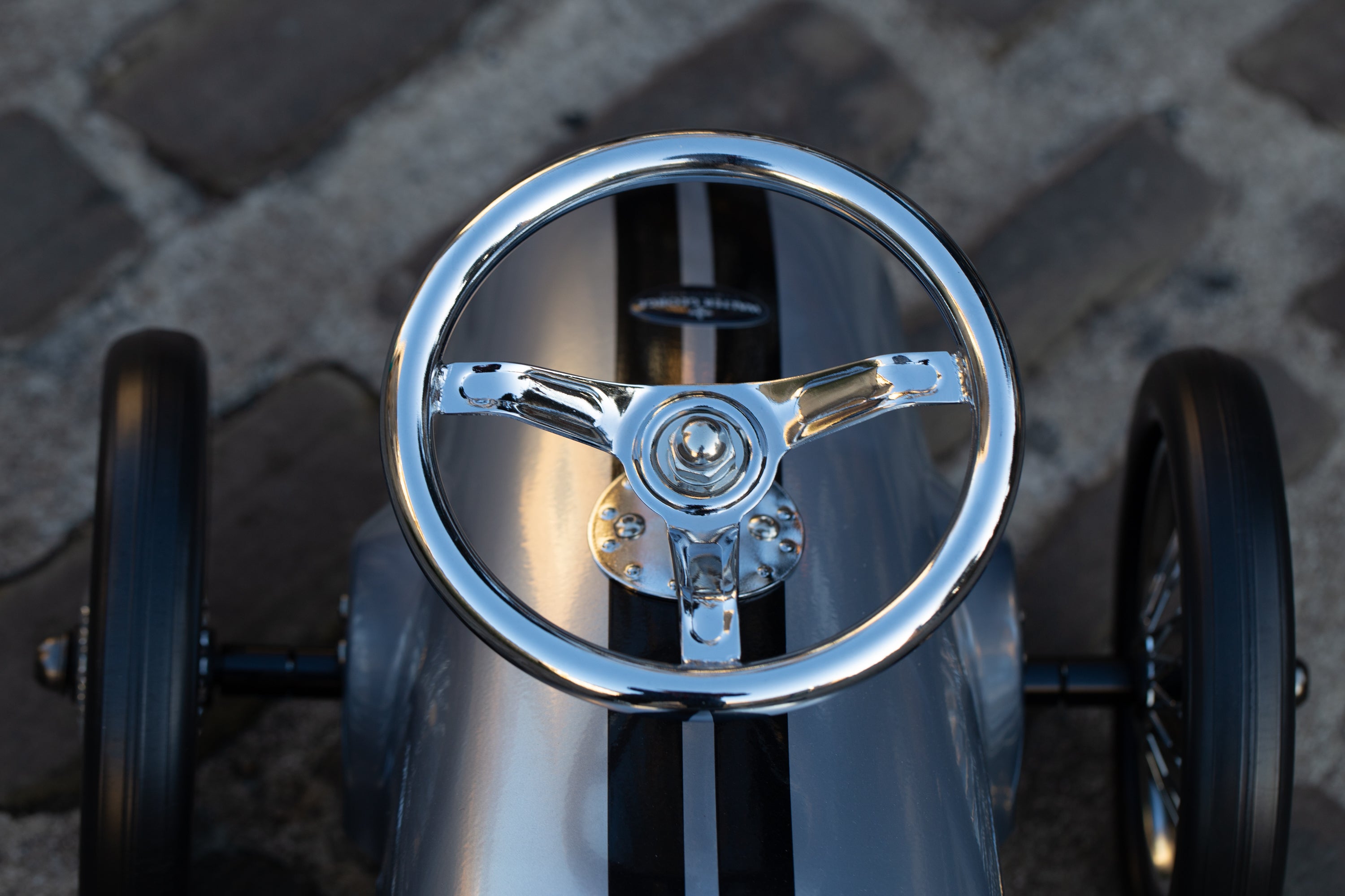 Vintage Steel Ride Along Racer in Silver